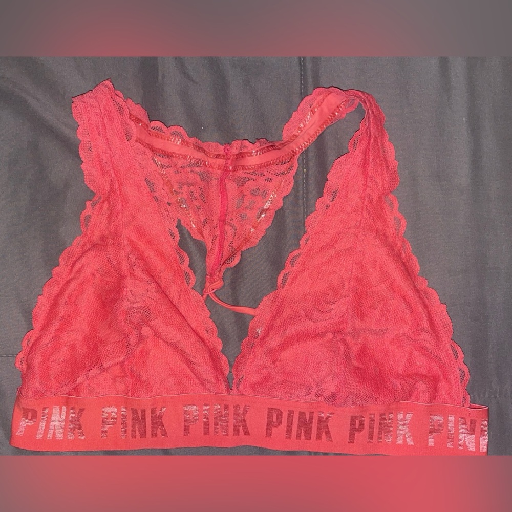 PINK Victoria's Secret Red Lace Bralette